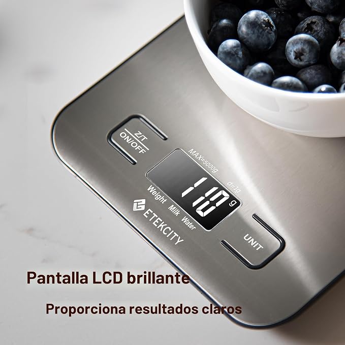 Báscula de Cocina Digital Etekcity – Acero Inoxidable 304, 11 lbs