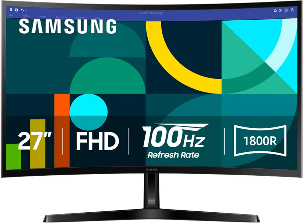 Monitor Samsung Essential 27 pulgadas Full HD, pantalla plana con marco negro delgado, ideal para trabajo y entretenimiento"