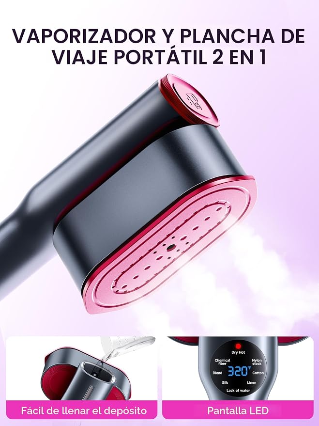 DRFLASH Plancha Vaporizadora 2 en 1 – 1200W Calentamiento Rápido 15s