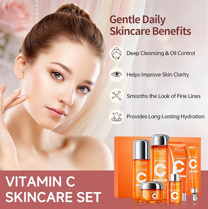 Set Facial 6 Piezas Vitamina C y Niacinamida