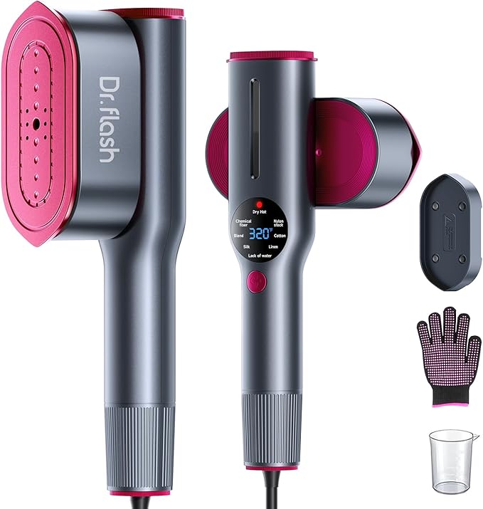 DRFLASH Plancha Vaporizadora 2 en 1 – 1200W Calentamiento Rápido 15s