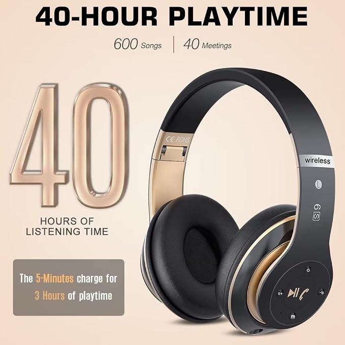 Audífonos Bluetooth 6S Over-Ear con Radio FM