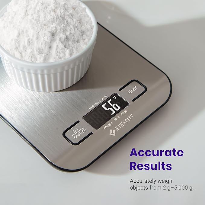 Báscula de Cocina Digital Etekcity – Acero Inoxidable 304, 11 lbs