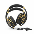 Audífonos inalámbricos Bluetooth 6S over-ear negro y dorado, diseño plegable con micrófono incorporado