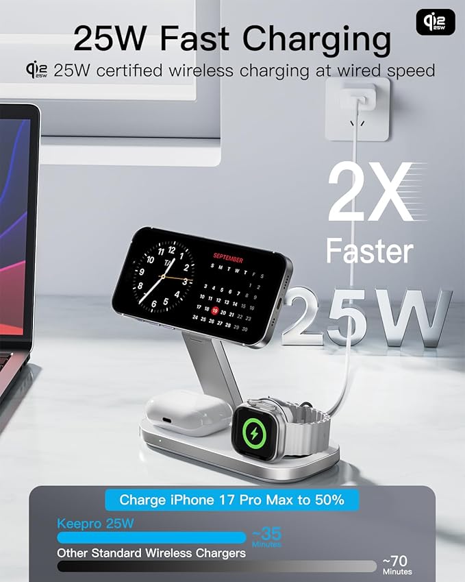Cargador Inalámbrico 3 en 1 MagSafe – iPhone, Watch